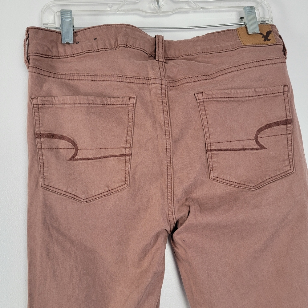 American Eagle Distressed Jeans Zipper Pockets Hi-Rise Jegging Super Stretch 10 - Picture 6 of 11